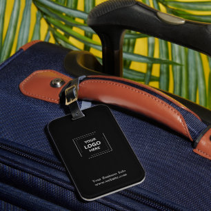 Black Modern Professional Custom Business Logo Luggage Tag