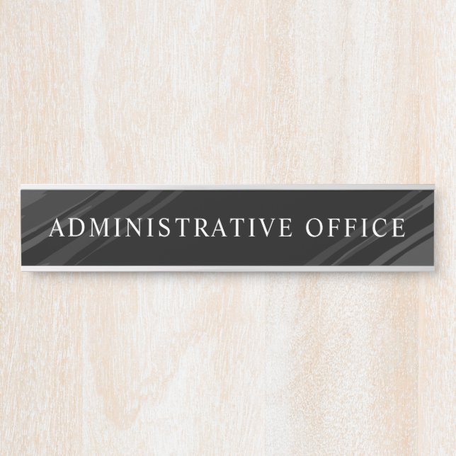  Black Modern Professional Plate Admin Office Door Sign (Front)