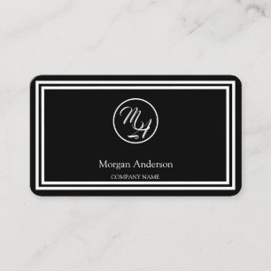 Black Modern Professional QR Code Business Logo Business Card