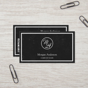 Black Modern Professional QR Code Business Logo Business Card