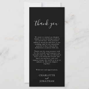 Black Modern QR Code Wedding Thank You Card