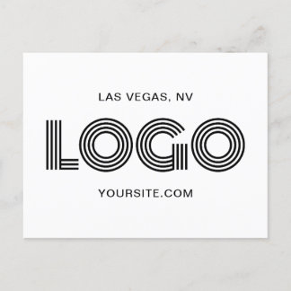 Black Modern Rectangular Logo Postcard