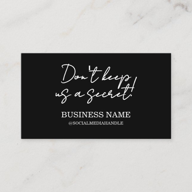 Black Modern Refer A Friend Business Card (Front)