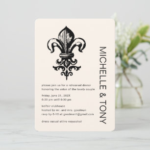 Black Modern Rehearsal Dinner Wedding Rehearsal Invitation