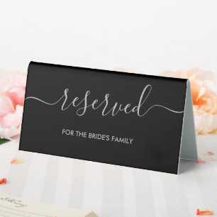 Black Modern Reserved Bride's Family Wedding