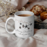 Black modern scandi elegant script Christmas Holid Mug<br><div class="desc">Black modern elegant rustic watercolor scandal Scandinavian strand  dried botanical floral muted colours holiday Christmas favour gift mug design.</div>