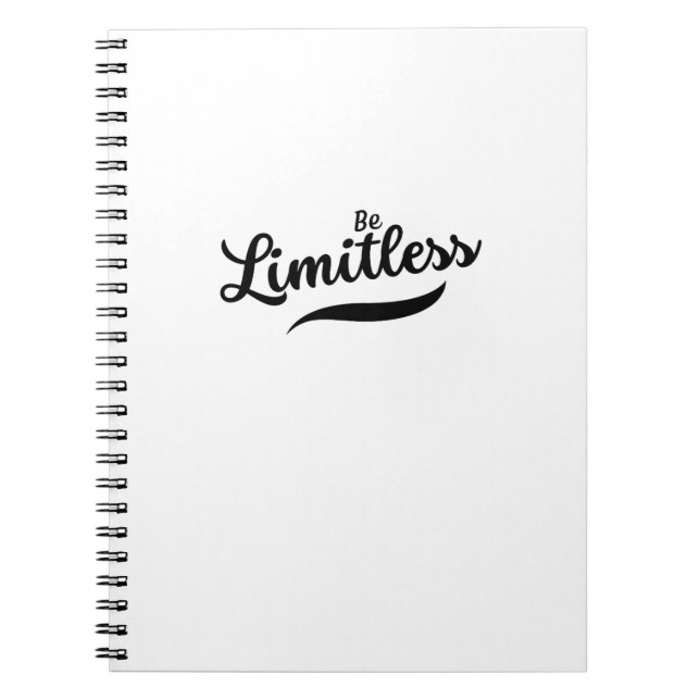 Black Modern Script Be Limitless Notebook (Front)
