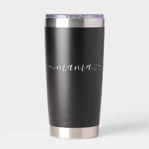 Black Modern Script Established Mama Insulated Tumbler