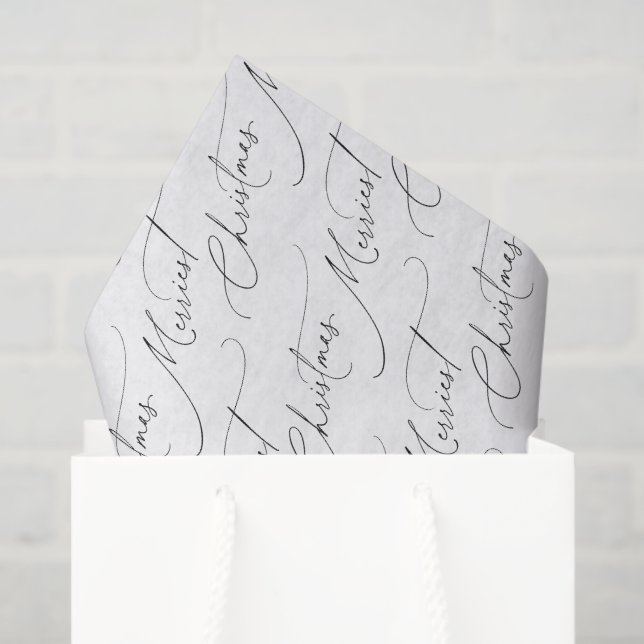 Black Modern Script Merriest Christmas Tissue Paper (Gift Bag)