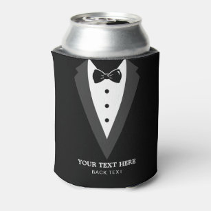 Black Modern Script Personalised Groomsmen Can Coo Can Cooler