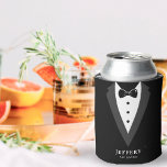 Black Modern Script Personalised Groomsmen Can Coo Cooler<br><div class="desc">Black Modern Script Personalised Groomsmen Can Cooler</div>