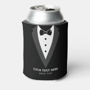 Black Modern Script Personalised Groomsmen Can Coo Cooler