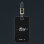 Black Modern Script Personalised Groomsmen Luggage Tag<br><div class="desc">Modern Script Personalised Groomsmen Luggage Tag
featuring personalised groomsman's name in white modern script font style with title and wedding date in modern sans serif font style on black background.

Also perfect for Maid of Honour,  Flower Girl,  Mother of the Bride,  Groomsmen,  Best man and more.</div>