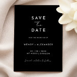 Black Modern Script Save The Date<br><div class="desc">Welcome to our Black Modern Script Save The Date design, where modern minimalism meets the artistry of calligraphy. This curated aesthetic brings an air of sophistication to your special day- with a twist of boho, casual charm. The combination of simple typography with a stylish script font adds a unique personality...</div>