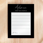 Black Modern Script Wedding Advice Card<br><div class="desc">Welcome to our Black Modern Script Wedding Advice Card design, where modern minimalism meets the artistry of calligraphy. This curated aesthetic brings an air of sophistication to your special day- with a twist of boho, casual charm. The combination of simple typography with a stylish script font adds a unique personality...</div>
