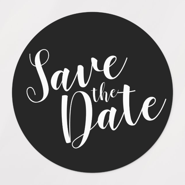 Black Modern Script Wedding Save the Date  (Design 1)