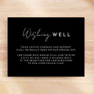 Black Modern Script Wedding Wishing Well Enclosure
