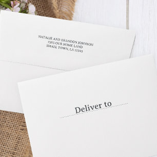 Black Modern Simple Script Baby Shower Envelope