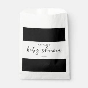 Black Modern Simple Script Baby Shower Favour Bags