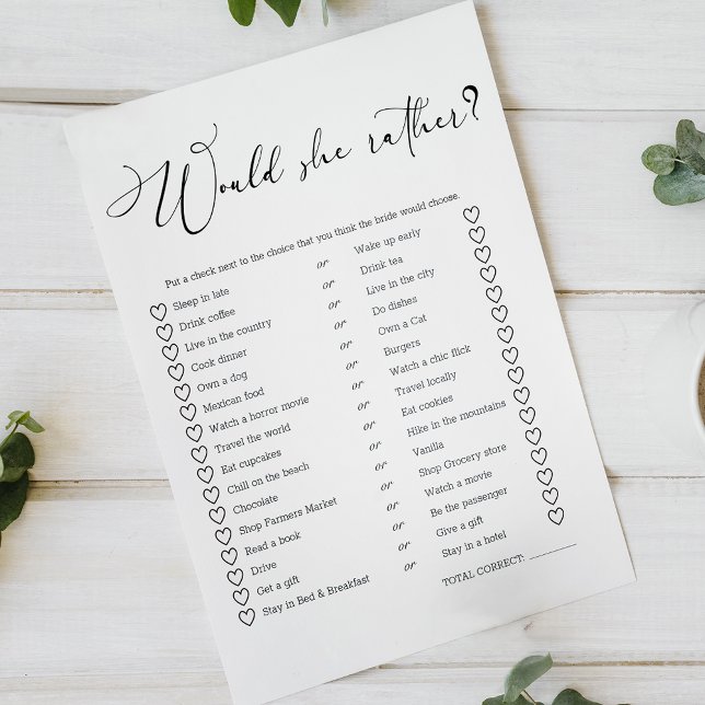 Black Modern Simple Script Game Would She Rather (Creator Uploaded)