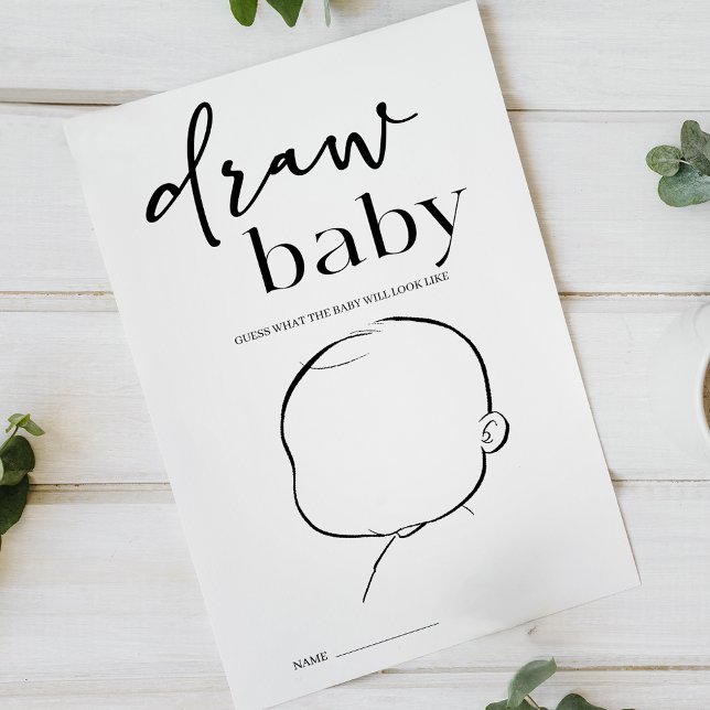 Black Modern Simple Script Shower Draw Baby Game Flyer (Creator Uploaded)