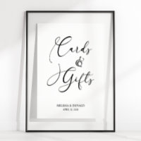 Black Modern Simple Script Wedding Card & Gifts