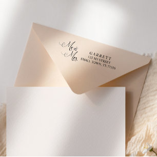Black Modern Simple Script Wedding Mr & Mrs Self-inking Stamp