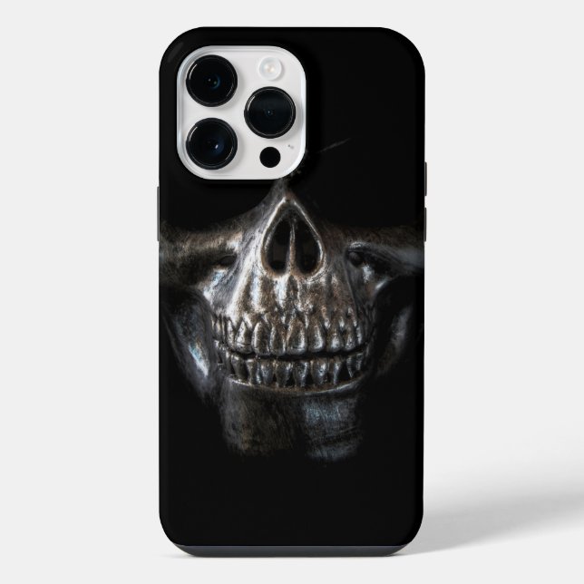 Black Modern Skull  iPhone Case (Back)