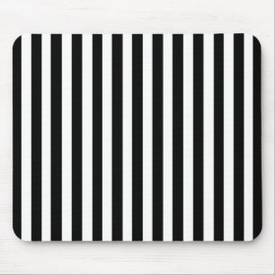 Black Modern Stripe Mouse Mat