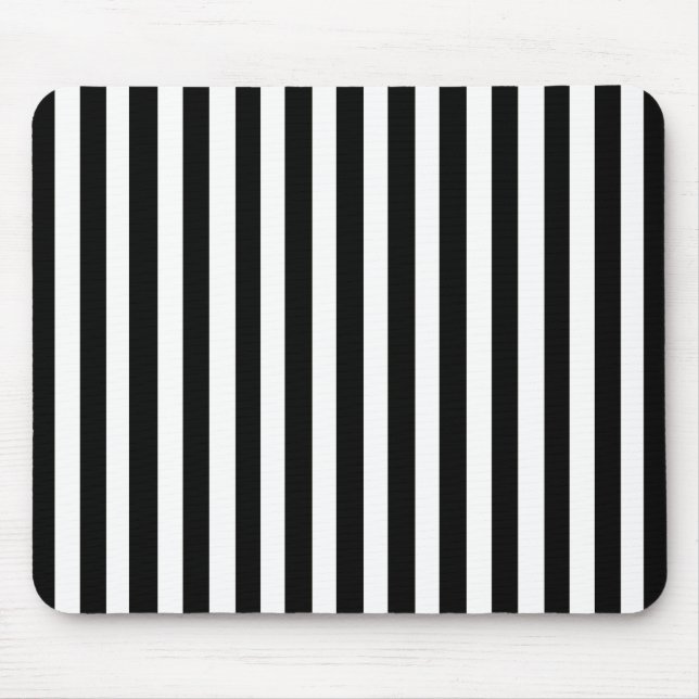 Black Modern Stripe Mouse Mat (Front)