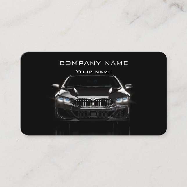 Black Modern Stylish automotive business card (Front)