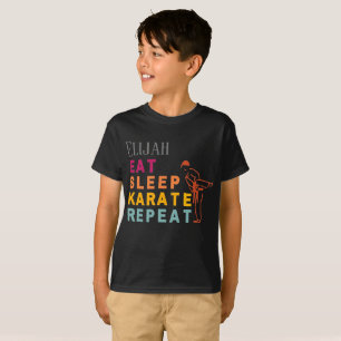 Black Modern Typography Martial Arts Karate Kids T-Shirt