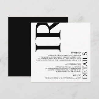 Black Modern Wedding - Details Invitation