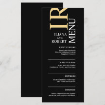 Black Modern wedding - Menu