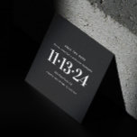 Black Modern Wedding. Minimalist Simple Typography Save The Date<br><div class="desc">Announce your wedding date with this Save the Date card featuring a black background and clean text design. The dark backdrop creates a strong contrast, making the date and names easy to read while giving the card a modern, confident look. This design is a great choice for couples who prefer...</div>