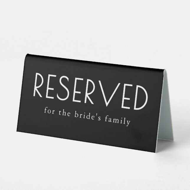 Black Modern Wedding Reserved  (Front)