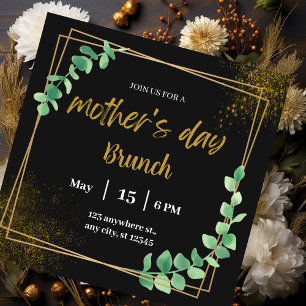 Black Modern Women's Day Brunch Invitation