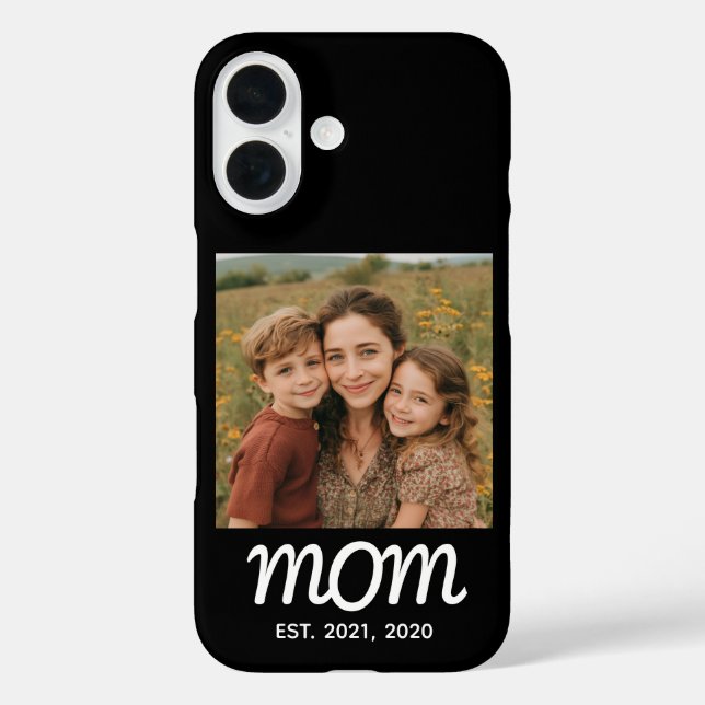 Black Mom Established Script Photo Case-Mate iPhone Case (Back)