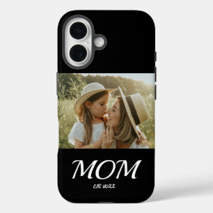 Black Mom Established Script Photo  iPhone 16 Case