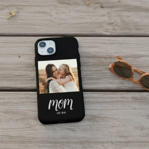 Black Mom Established Script Photo iPhone 15 Case