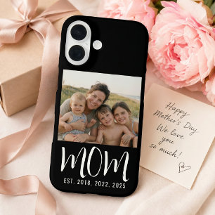 Black Mom Established Script Photo iPhone 16 Case