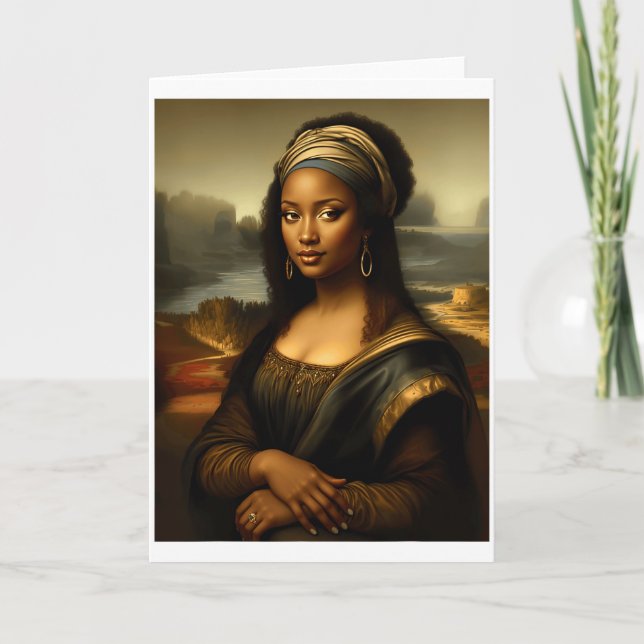 Black Mona Lisa African American Black History Mon Card (Front)