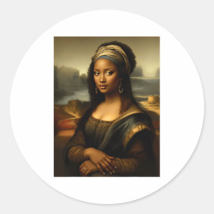 Black Mona Lisa African American Black History Mon Classic Round Sticker
