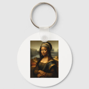 Black Mona Lisa African American Black History Mon Key Ring