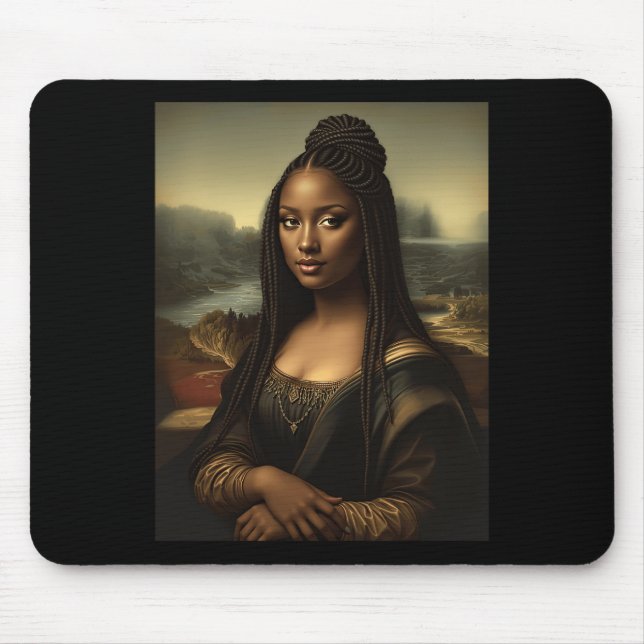 Black Mona Lisa African American Black History Mon Mouse Mat (Front)