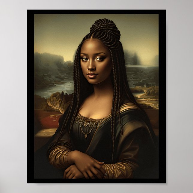 Black Mona Lisa African American Black History Mon Poster (Front)