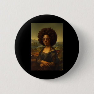 Black Mona Lisa Afro African American Black Histor 6 Cm Round Badge