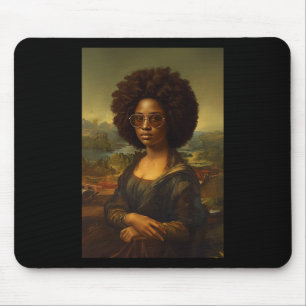 Black Mona Lisa Afro African American Black Histor Mouse Mat