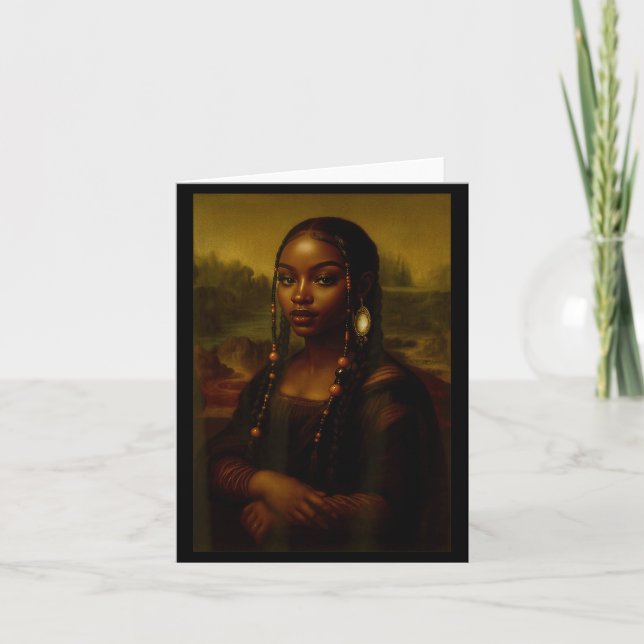 Black Mona Lisa Afro African American Melanin Blac Card (Front)