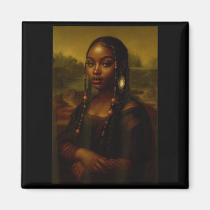 Black Mona Lisa Afro African American Melanin Blac Magnet